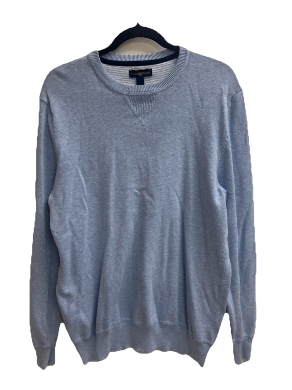 Club Room Men’s Light Blue Crewneck Pullover Sweater Med Preppy 100% Cotton